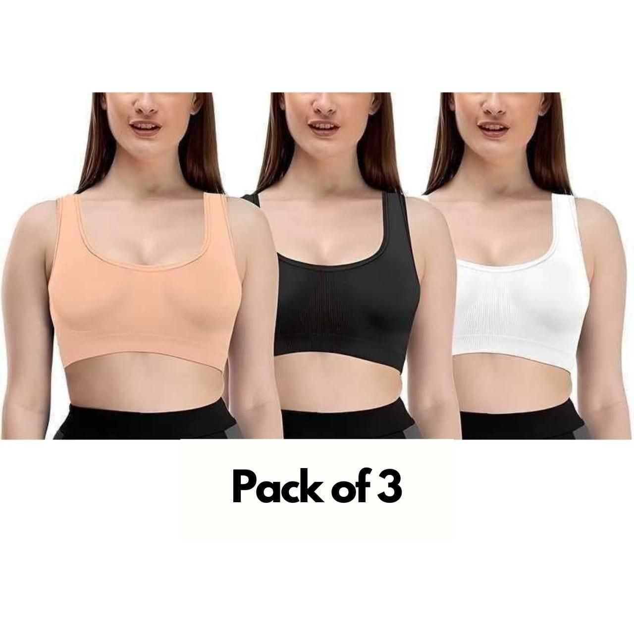 Women's Multicolor Air Bra Pack Of 3 Free Size
