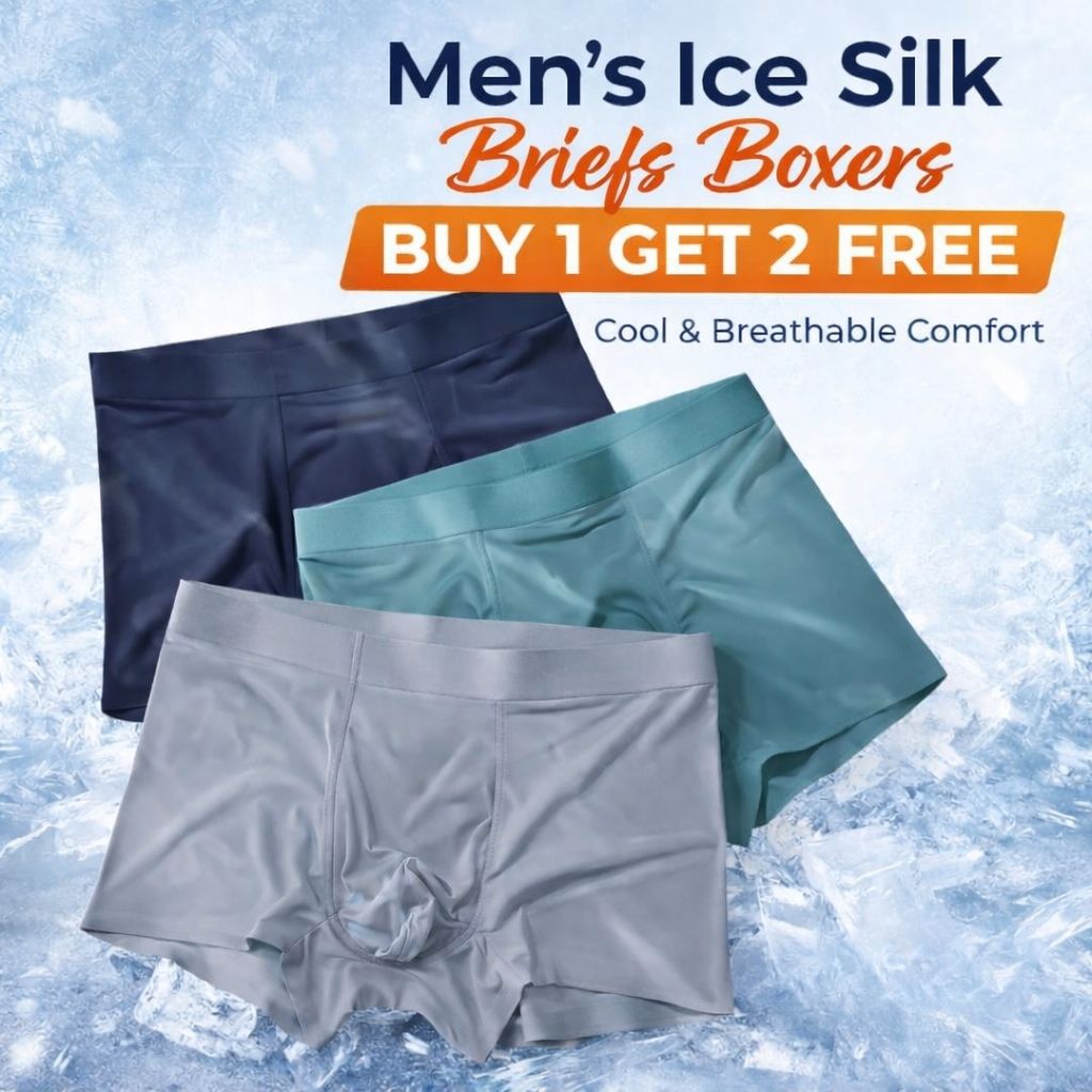 Men's Ice Silk Briefs Boxers ( Pack Of 3 )